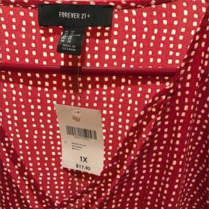 Red and white Polkadot shirt